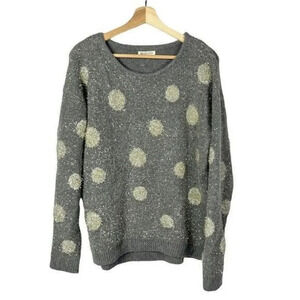 Boutique Margeaux & Ellie Gray Metallic Fuzzy Pullover Sweater M
